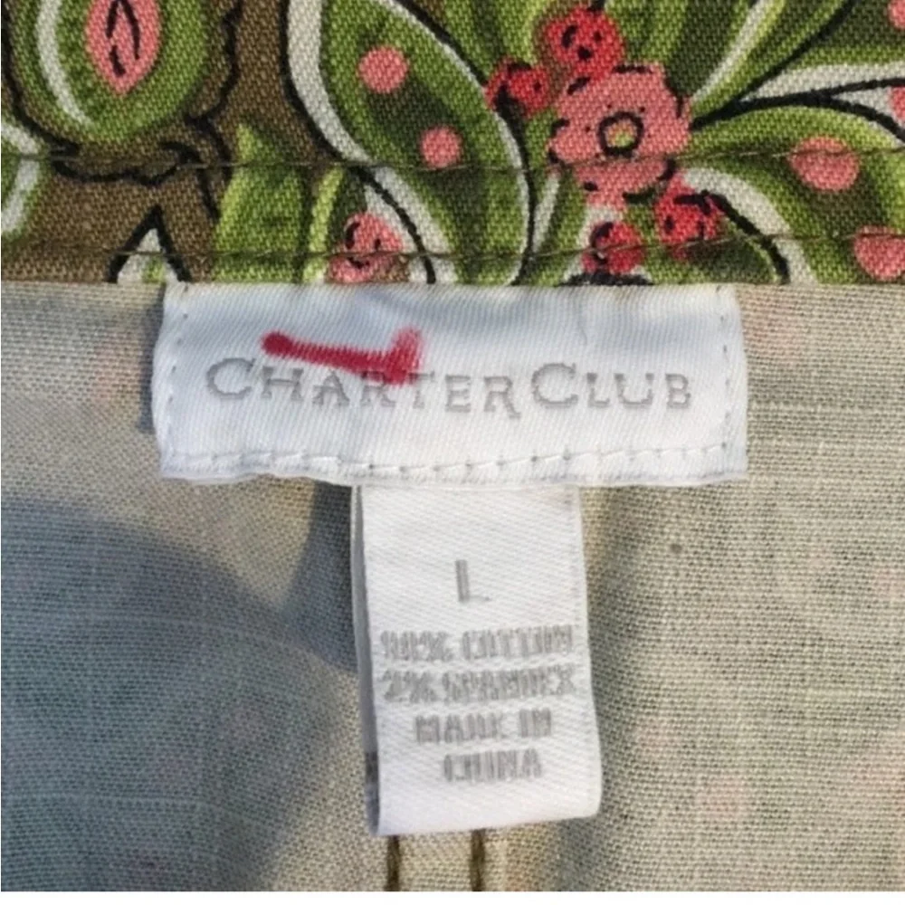 Charter Club Denim jacket Spandex Floral jacket Size Large - Picture 6 of 12